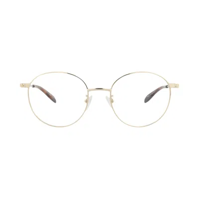Pre-owned Alexander Mcqueen Round-frame Metal Optical Frames 'gold Transparent' | Men's Size Onesize