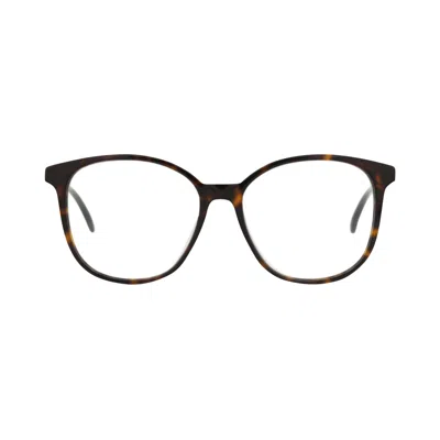 Pre-owned Bottega Veneta Round-frame Acetate Optical Frames 'avana Bronze Transparent' | Multi-color | Women's