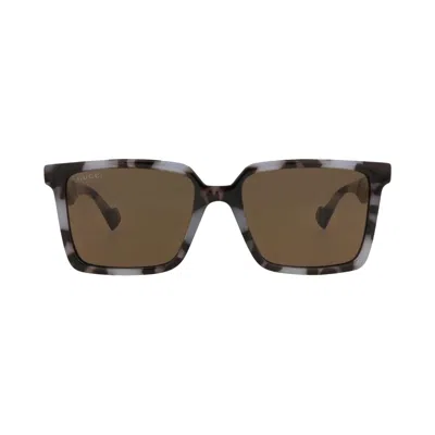 Pre-owned Gucci Square-frame Injection Sunglasses 'grey Brown' | Multi-color | Men's Size Onesize