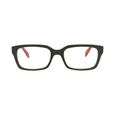 Pre-owned Alexander Mcqueen Square-frame Acetate Optical Frames 'green Transparent' | Men's Size Onesize