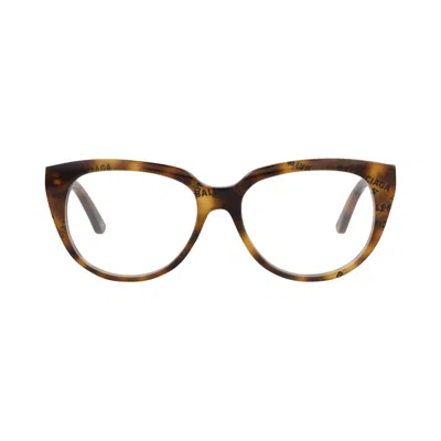 Pre-owned Balenciaga Round-frame Acetate Optical Frames 'havana Transparent' | Multi-color | Women's Size Ones