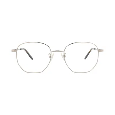 Pre-owned Alexander Mcqueen Round-frame Metal Optical Frames 'silver Transparent' | Men's Size Onesize