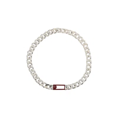 Pre-owned Gucci Trademark Enamel Chain Necklace 'silver' | Women's Size Onesize