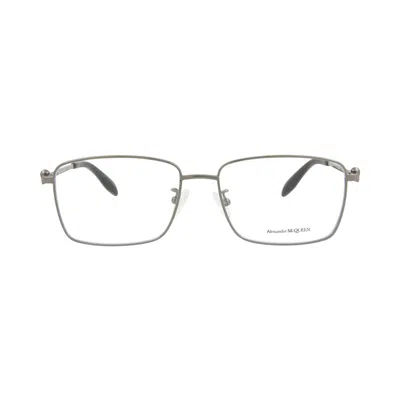 Pre-owned Alexander Mcqueen Square-frame Metal Optical Frames 'ruthenium Transparent' | Multi-color | Men's Si