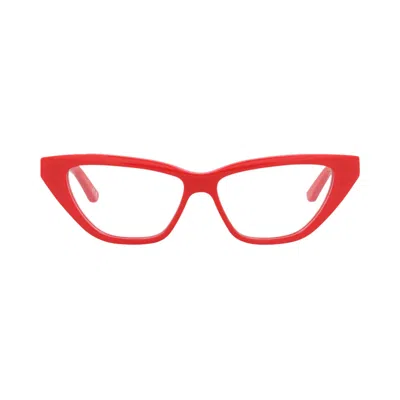Pre-owned Balenciaga Cat Eye-frame Acetate Optical Frames 'red Transparent' | Multi-color | Women's Size Onesi