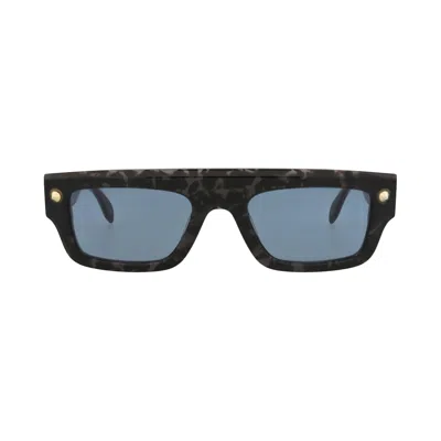 Pre-owned Alexander Mcqueen Square-frame Recycled Acetate Sunglasses 'havana Blue' | Multi-color | Men's Size
