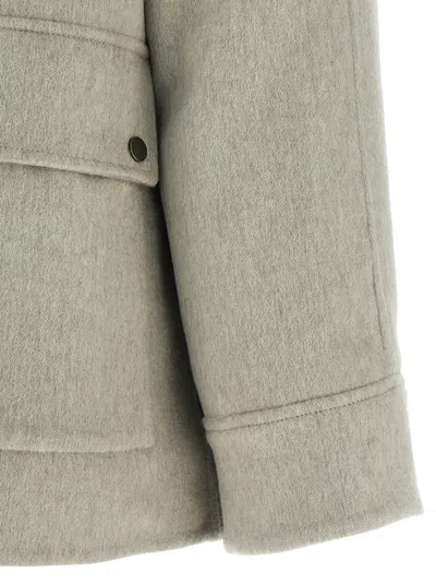 Brunello Cucinelli Sheepskin Insert Jacket In Gray