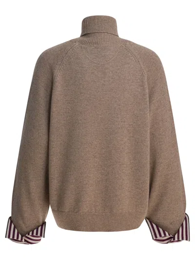 Brunello Cucinelli Cashmere Sweater Monili Detail In Multi