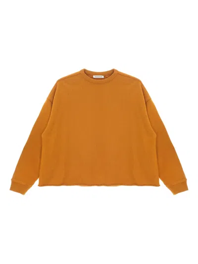 Ymc You Must Create Raw-hem Cotton Sweatshirt In Brown