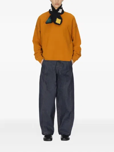 Ymc You Must Create Raw-hem Cotton Sweatshirt In Brown