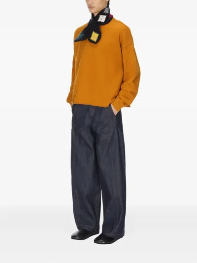 Ymc You Must Create Raw-hem Cotton Sweatshirt In Brown