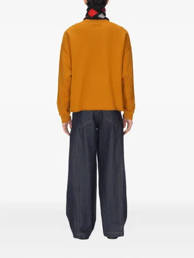 Ymc You Must Create Raw-hem Cotton Sweatshirt In Brown