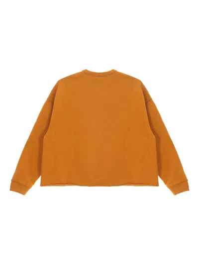 Ymc You Must Create Raw-hem Cotton Sweatshirt In Brown