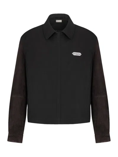 Dior Zipped Blouson Jacket With Christian  Paris Tag In Black
