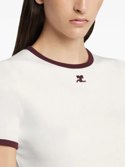 Courrèges Logo Cotton T-shirt In White