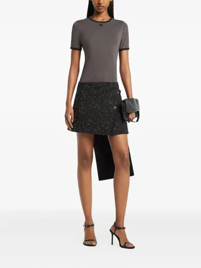 Courrèges Courregès Heritage Contrast T-shirt In Gray