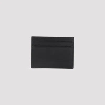 Dolce & Gabbana Black Dauphine Leather Card Holder In Black