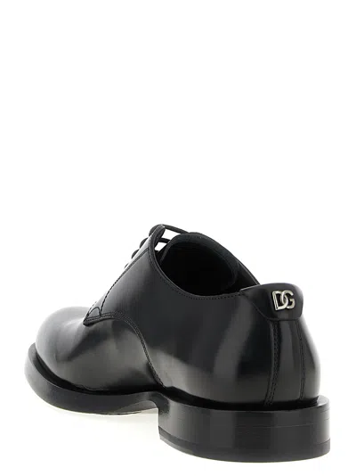 Dolce & Gabbana Raffaello Derby Lace-up Shoes In Black