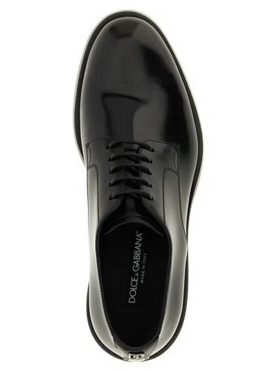Dolce & Gabbana Raffaello Derby Lace-up Shoes In Black