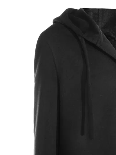Lardini Hooded Button-down Coat In Black
