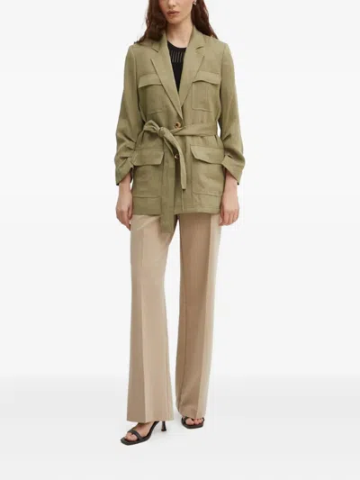 Dkny Pocket Belted Jacket In Green