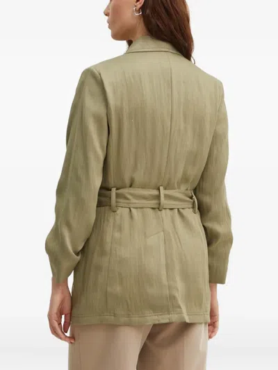 Dkny Pocket Belted Jacket In Green