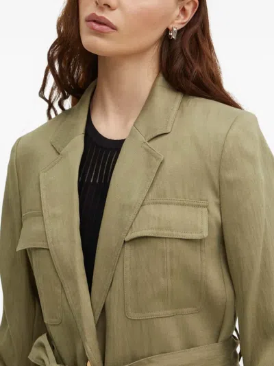 Dkny Pocket Belted Jacket In Green