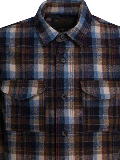 Filson Plaid Check Wool Overshirt In Brown