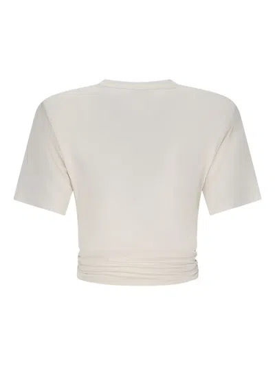 Magda Butrym Tshirt 02 Topwear In Beige Cellulose In White