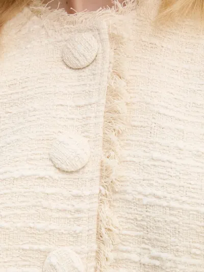 By Malene Birger Button Fringed Jacket In Neutral