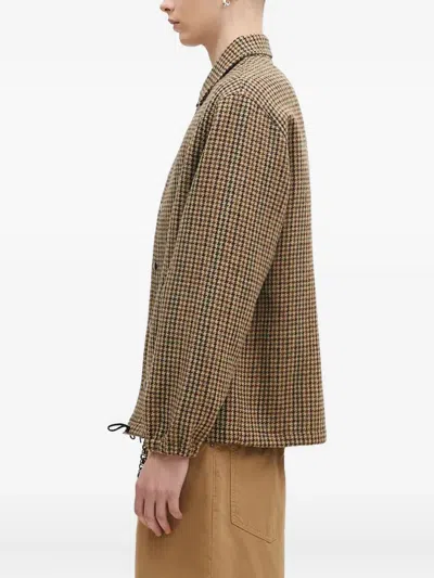Darkpark Collared Check Jacket In Brown