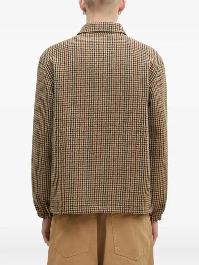 Darkpark Collared Check Jacket In Brown