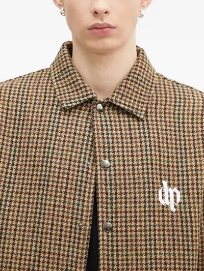 Darkpark Collared Check Jacket In Brown