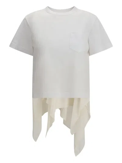 Sacai Layered-design T-shirt In White