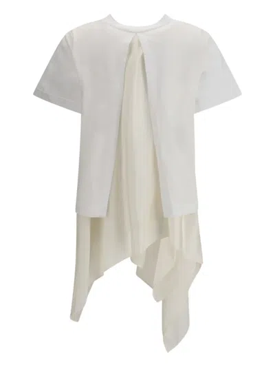 Sacai Layered-design T-shirt In White