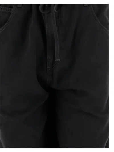 Darkpark Iris Cotton And Lyocell Trousers With Drawstring In Black