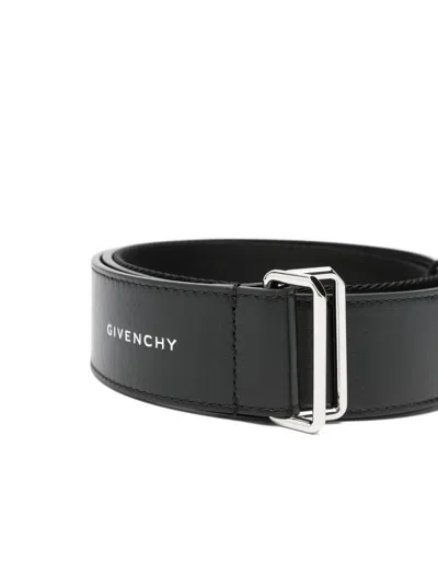 Givenchy Logo-stamp Leather Belt In Black
