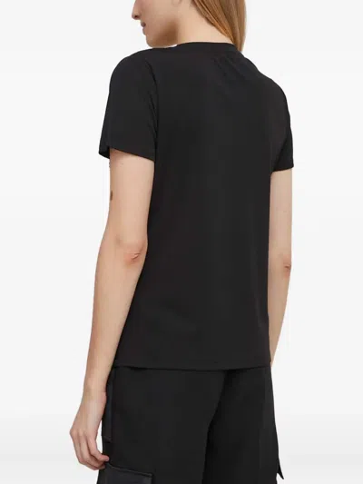 Dkny Logo-lettering Embellished T-shirt In Black
