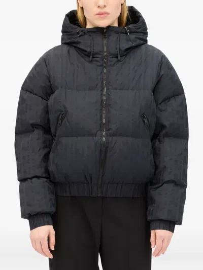 Msgm Hooded Puffer Jacket In Black