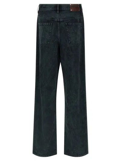 Dries Van Noten Wide-leg Denim Trousers Five Pocket Style In Multi