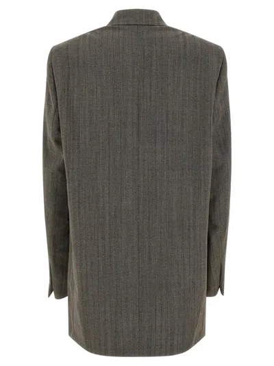 Dries Van Noten Grey Melange Wool Blink Jacket In Multi