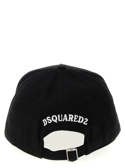 Dsquared2 Branded Baseball Cap Curved Peak In Black