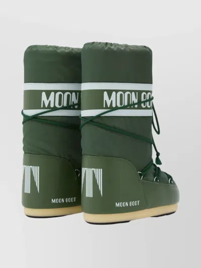 Moon Boot Ambidextrous Round Toe High Shaft Boots In Green