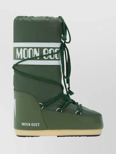 Moon Boot Ambidextrous Round Toe High Shaft Boots In Green