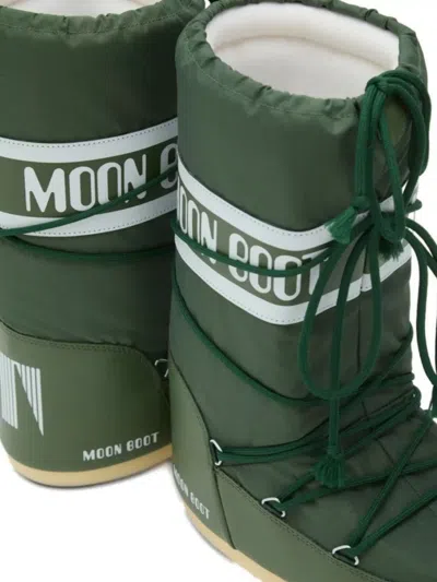 Moon Boot Ambidextrous Round Toe High Shaft Boots In Green