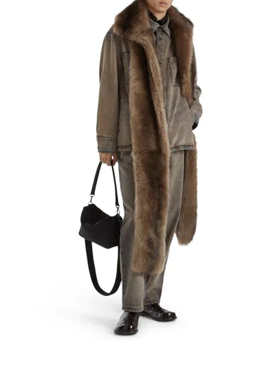 Fendi Men Lui Nylon Messenger Bag In Black