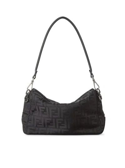 Fendi Men Lui Nylon Messenger Bag In Black