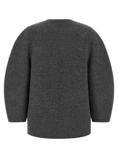 Fendi Women Wool Blouson With Mink Pockets And Inner Ff Logo In Animal Print