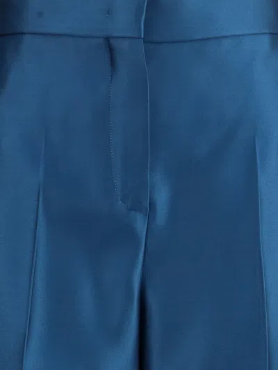 Fendi Women Duchesse Silk Trousers In Blue