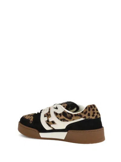 Fendi Low-top Platform In Multicolor Cavallino Calfskin And Suede In Multi